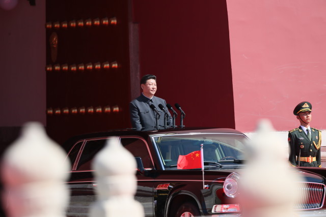 v parade Xi Photo by Xinhua