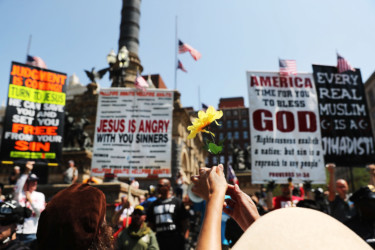 Christian extremists rally religious demonstration