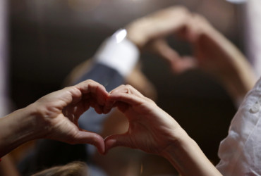 Sign language Delegates show sign for love