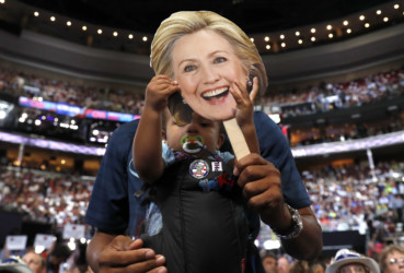 A Hillary mask A Hillary mask