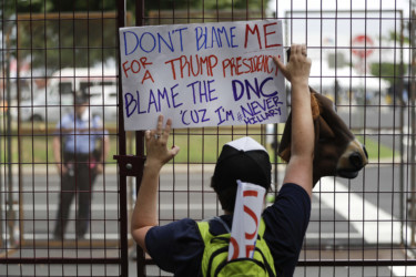 Bernie Sanders supporters Bernie Sanders supporter with sign