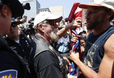 Protesters on the street Protesters clash
