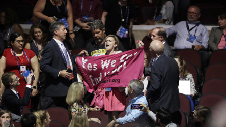 Protester in the convention protester