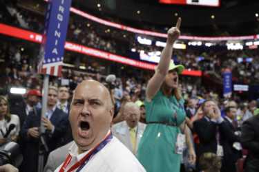 Floor call for new rules Illinois delegate Christian Gramm on convention floor