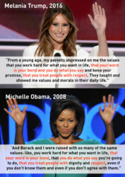 Melania plagiarizes Michelle Obama's 2008 speech Melania plagiarizes Michelle Obama's 2008 speech