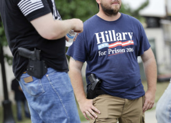 Guns at the convention Supporters carrying side arms