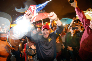 MIAMI, FLORIDA - US Cuban Americans celebrate