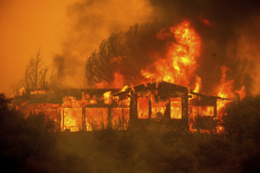 California Wildfires House burns