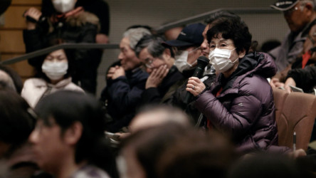 Return to Fukushima residents at a town hall meeting