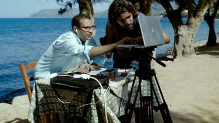 Another news story makeshift video edit suite on beach