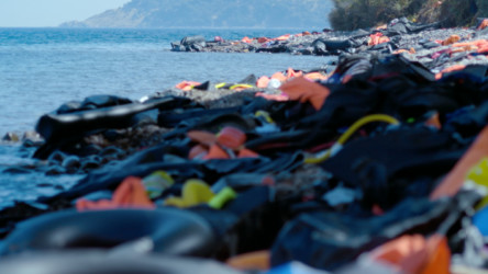 Another news story Used life-jackets litter beaches