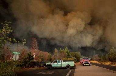 California Wildfires The Camp Fire rages on highway