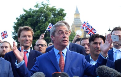 UK Independence Party Leader Nigel Farage holds a press conference after referendum results Nigel Farage speaks during a press conference near the Houses of Parliament