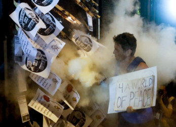 Bernie or Bust protesters Bernie or Bust protesters starting fire