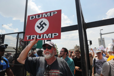 Protests outside the RNC group demonstrating