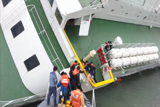 Video of Ferry Captain Being Rescued