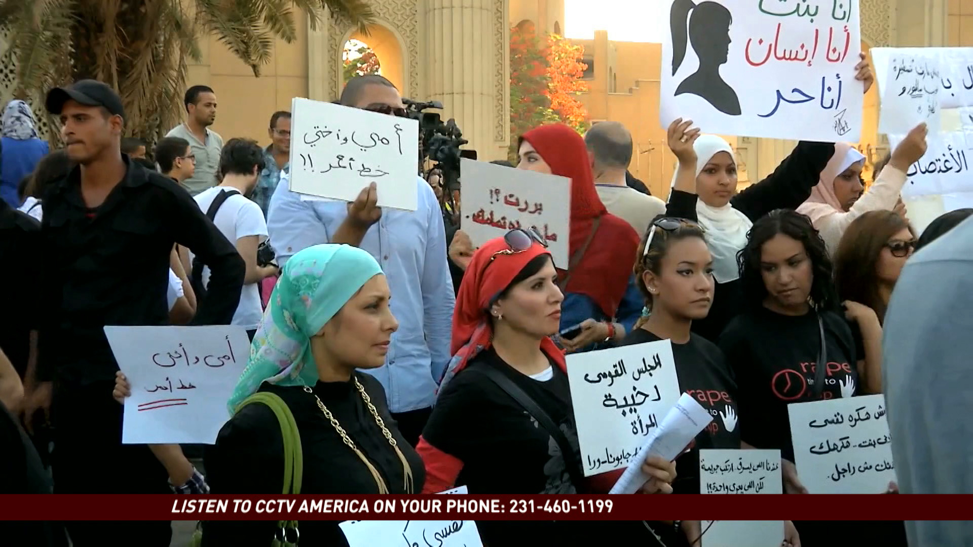 Demonstrators Rally Against Sexual Harassment In Egypt Cgtn America