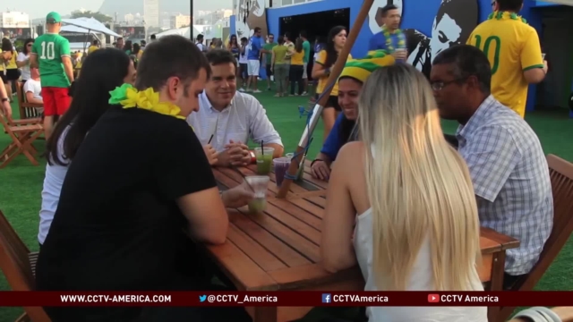 Brazilian fans watching World Cup