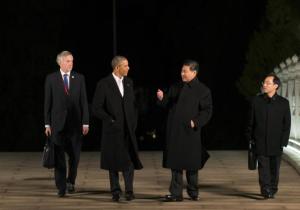 U.S. President Barack Obama and Chinese President Xi Jinping walk together before dinner at Zhongnanhai, following the Asia Pacific Economic Cooperation meeting in Beijing. Reuters/Kevin Lamarque