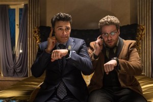 This photo released by Sony - Columbia Pictures shows James Franco, left, as Dave and Seth Rogen as Aaron in a scene from "The Interview." (AP Photo/Sony - Columbia Pictures, Ed Araquel)