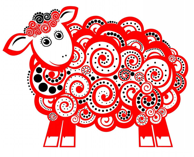 chinese new year art sheep