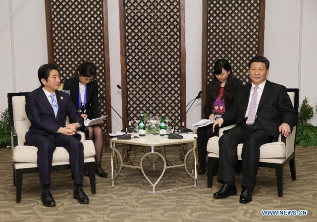 Xi, Abe meet in Jakarta on China-Japan ties
