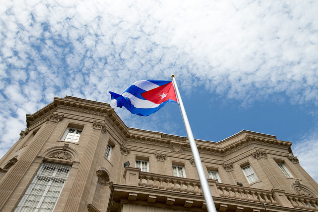 Cuban flag raised over Havana's embassy in Washington