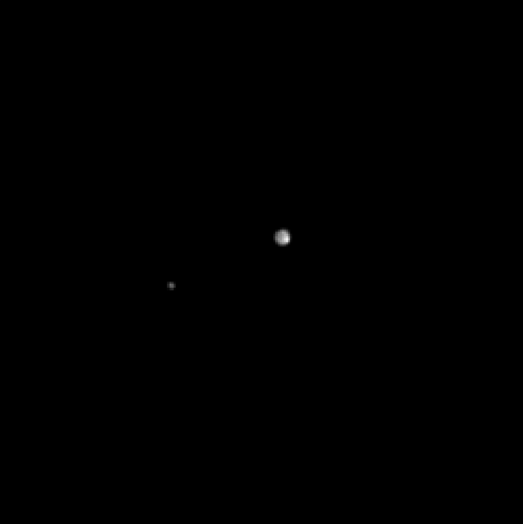 This series of New Horizons images of Pluto and its largest moon, Charon, was taken at 13 different times spanning 6.5 days, starting on April 12 and ending on April 18, 2015.