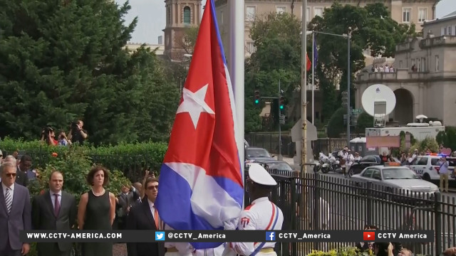 Cuban flag raised at DC embassy