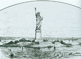 Bartholdi's early sketch (National Park Service)