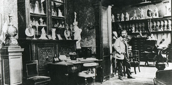 Bartholdi in his studio (U.S. National Park Service)