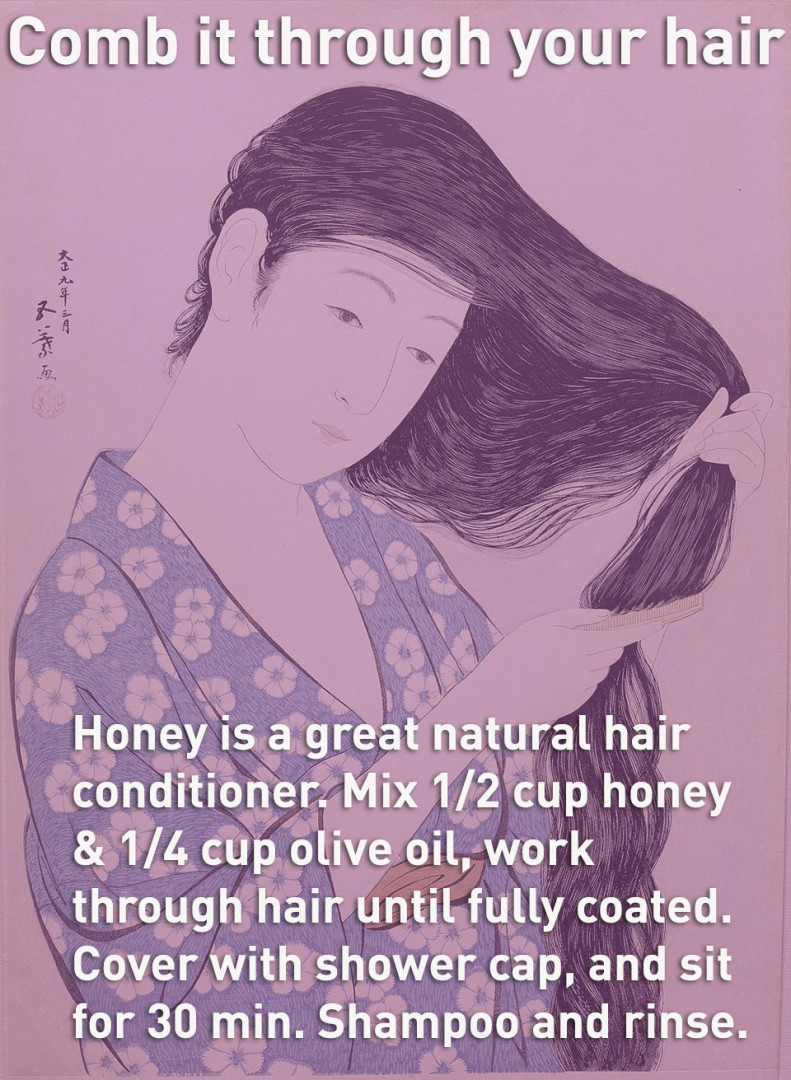 Woman in Blue Combing Her Hair by Hashiguchi Goyo.