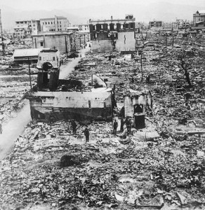 The ruins of Hiroshima, the target of the first atomic bomb to be dropped on a city. 