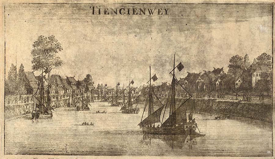 Etching of Tianjin from the 1600s. 