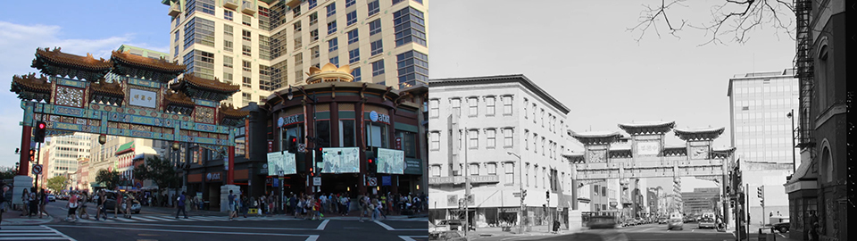 Chinatown gate then and now.