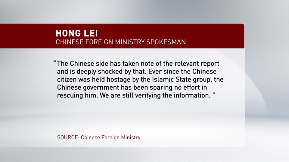 QUOTE  CHINA ON HOSTAGE KILLED