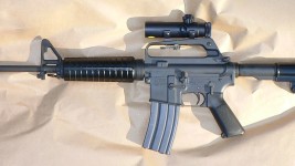 Example of an assault weapon. Colt AR-15 Sporter SP1 Carbine. 	Photo by M62 on Flickr.