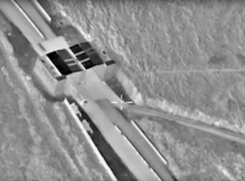 An undated still image taken from a video made available by the Russian Defence Ministry in Moscow, Russia December 2, 2015, shows the Turkish-Syrian border crossing. 