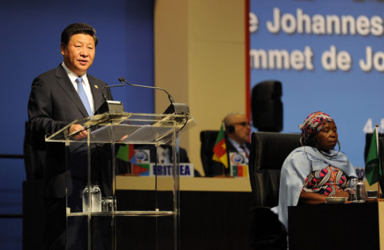 Chinese President Xi Jinping delivers his speech during the opening ceremony of the Johannesburg Summit for the Forum on China-Africa Cooperation at the Sandton Convention Centre in Johannesburg, Friday Dec. 4, 2015. (AP Photo)