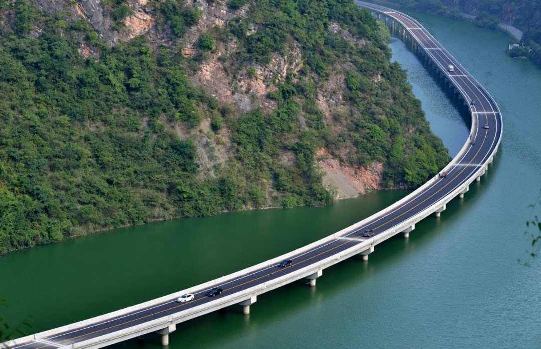 A new highway, opened on August 9 in Hubei Province