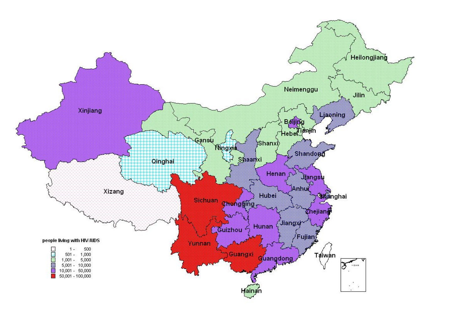 new china map hiv