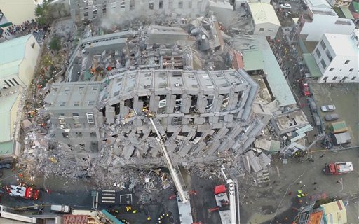 aerial Taiwan quake