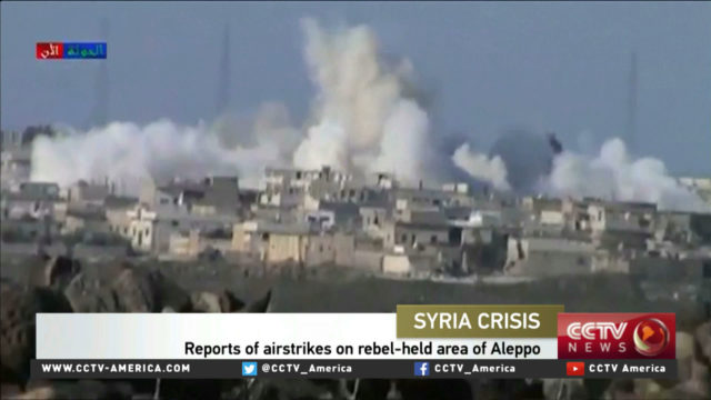 Reports of airstrikes on rebel-held areas of Aleppo