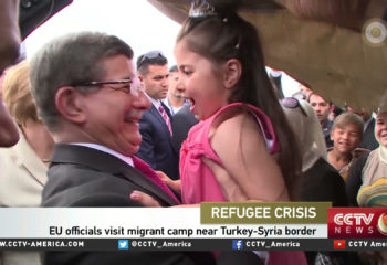 EU officials visit migrant camp in Turkey near Syrian border