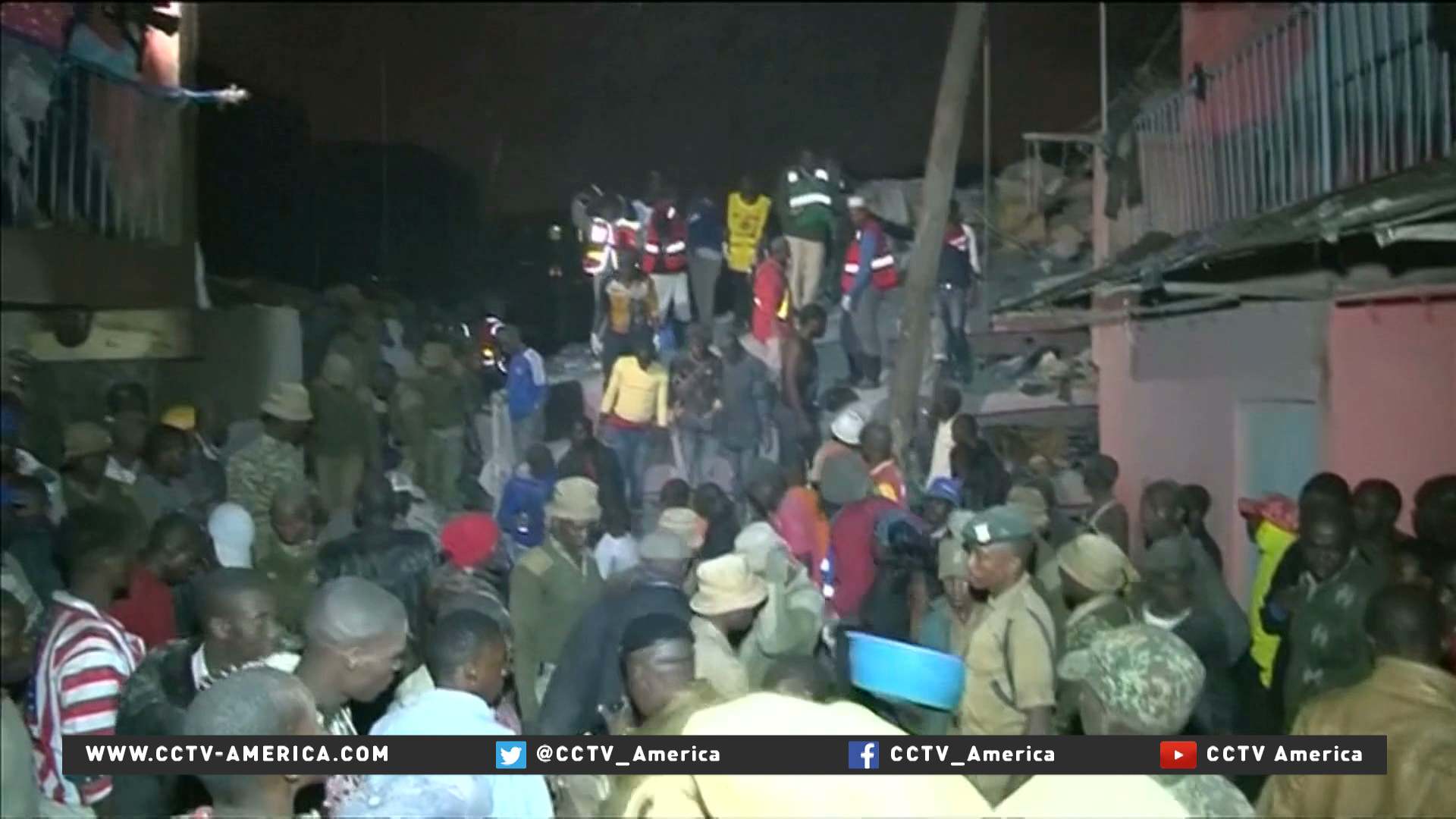 Rescuers race to save those trapped in Kenyan building collapse