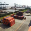 Aerial view of shipping yard in South China