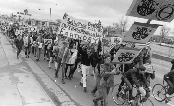 Student demonstrations at the first Earth Day in Denver, CO - 1970