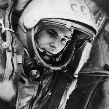 Yuri Gagarin on board the Vostok-1.