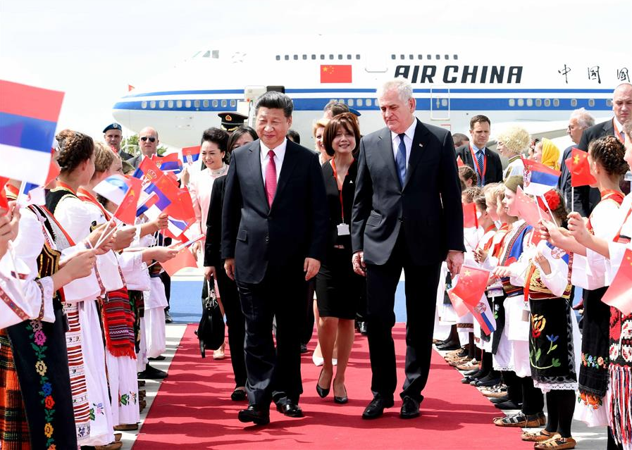 Chinese president Xi arrives in Serbia for state visit