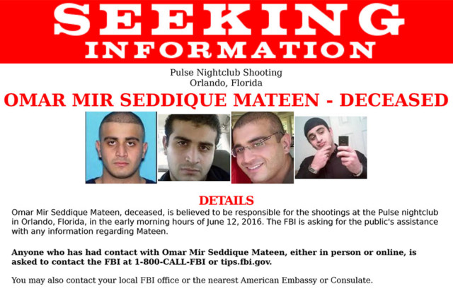 FBI Poster for Omar Mateen
